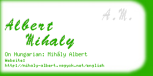 albert mihaly business card
